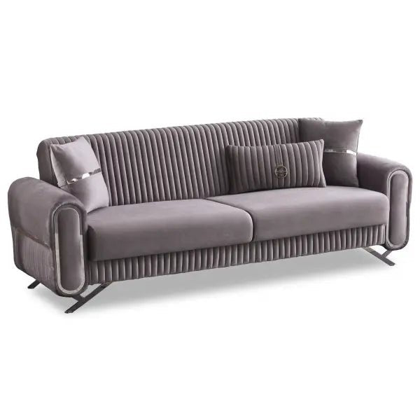 Royal Convertible Loveseat Light Grey - Ferro Furniture