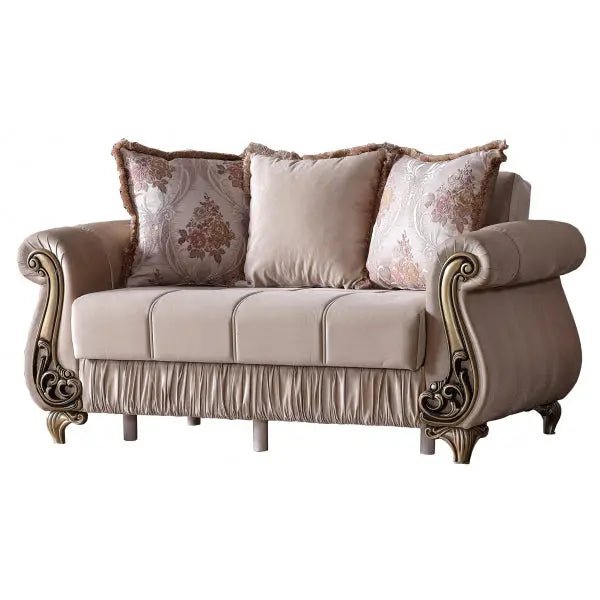Rustik Convertible Livingroom Loveseat Beige - Ferro Furniture