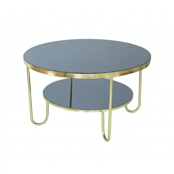 Sasa Coffee Table Gold Legs - Black Top - Ferro Furniture