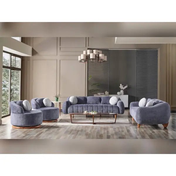 Snowy Stationary Livingroom (2 Sofa & 2 Chair) Anthracite - Ferro Furniture