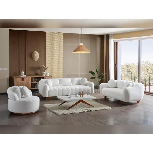 Snowy Stationary Livingroom (2 Sofa & 2 Chair) Cream - Ferro Furniture