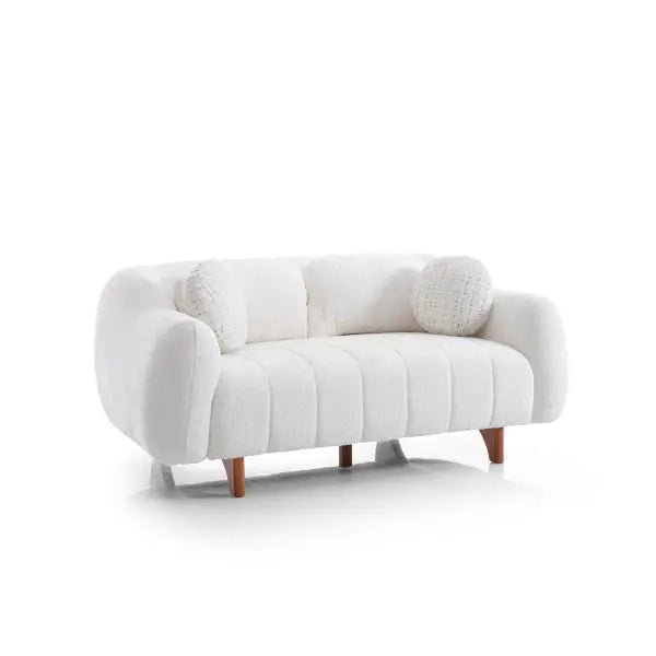 Snowy Stationary Livingroom Loveseat Cream - Ferro Furniture