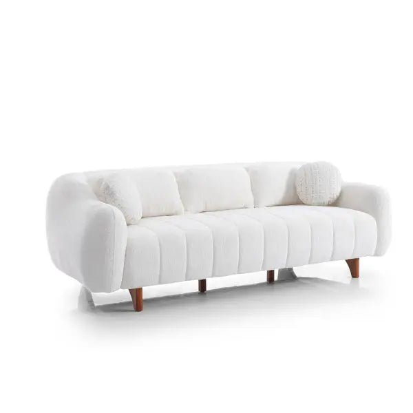 Snowy Stationary Livingroom Sofa Cream - Ferro Furniture