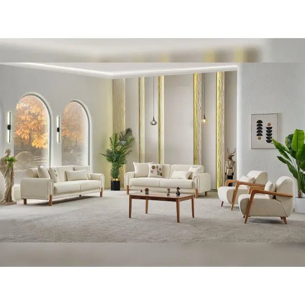 Soho Convertible Livingroom (2 Sofa & 2 Chair) Cream - Ferro Furniture