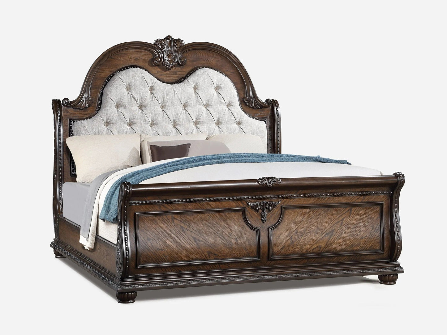 Stanley - Queen Bed - Oak - Ferro Furniture