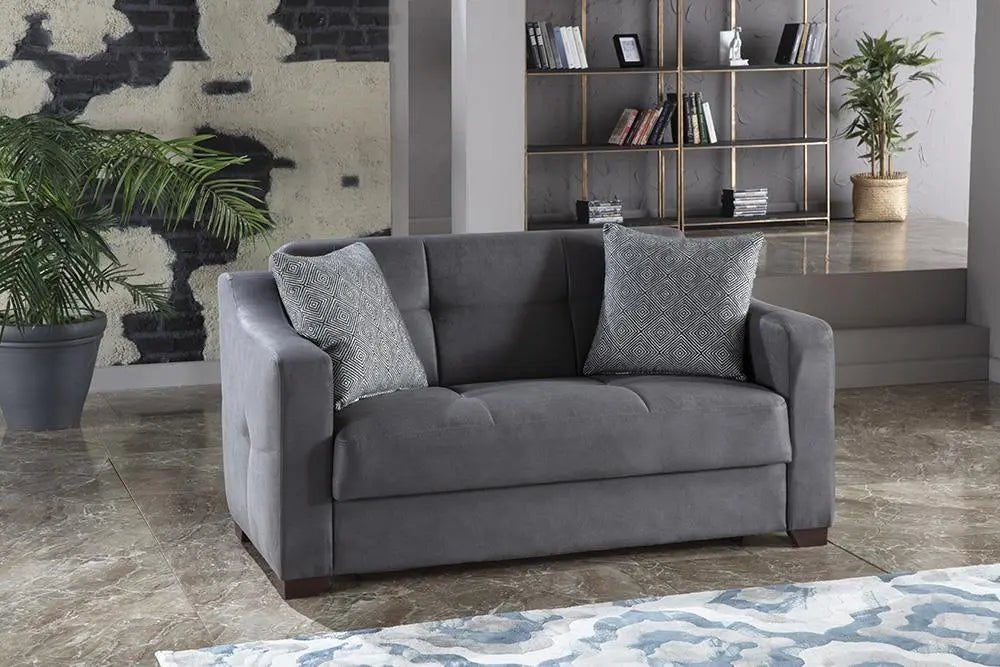 Tahoe Love Seat (Melson Dark Gray) 2 Pieces - Ferro Furniture