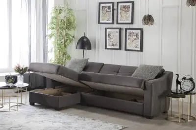 Tahoe Sectional Love Seat Part (Melson Dark Gray) 2 Pieces - Ferro Furniture