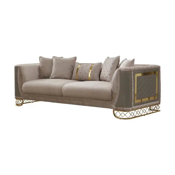 Valentino Stationary Livingroom Sofa Beige - Ferro Furniture