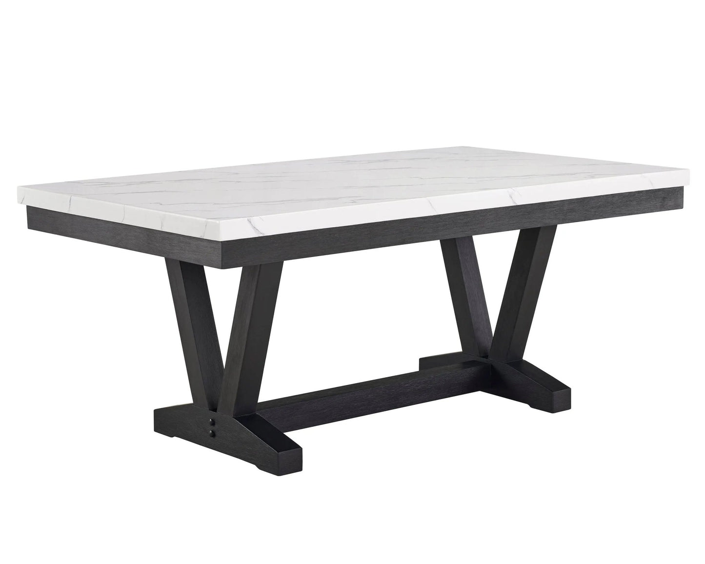 Vance - Faux Marble Dining Table - Charcoal & White - Ferro Furniture