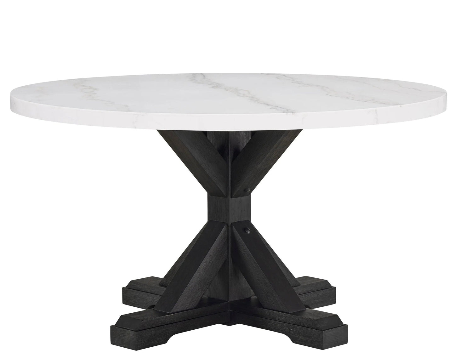 Varley - Genuine Marble Table - White & Charcoal - Ferro Furniture