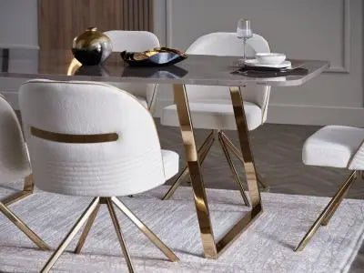 Veronica Dining Chair (6345) 2PCS - Metal Leg - Ferro Furniture