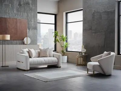 Veronica Love Seat (Merit Cream) - Ferro Furniture