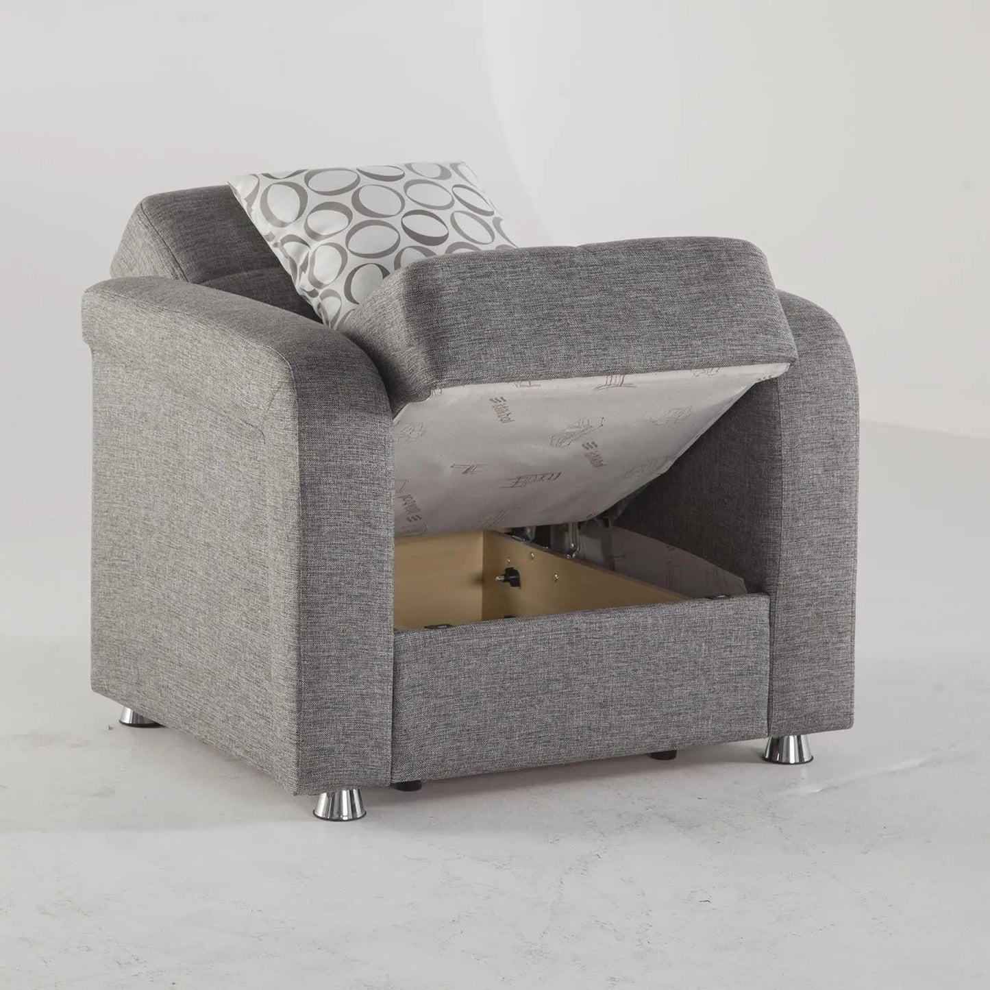 Vision 3 Armchair (Diego Grey) 2 Piece - Ferro Furniture