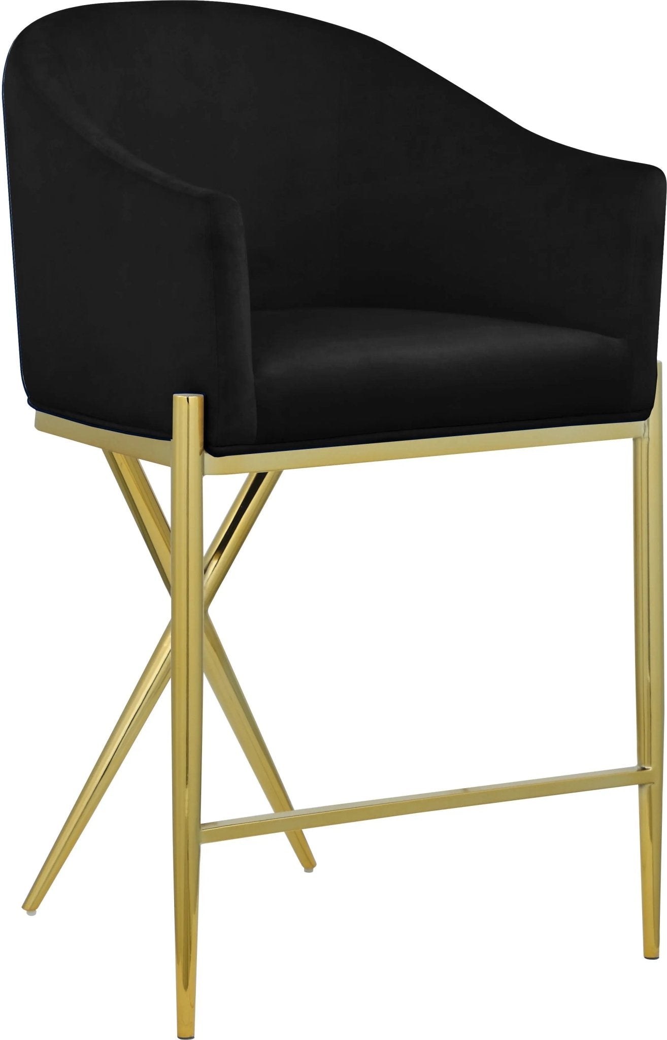 Xavier - Counter Stool with Gold Legs - Ferro Furniture