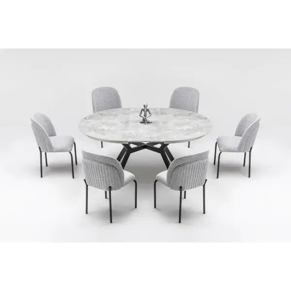 Zirkon Diningroom (Dining Table & 6 Dining Chair) - Ferro Furniture