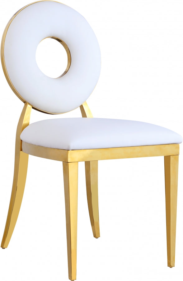 Carousel Dining Chair White Vegan Leather (Set of 2)