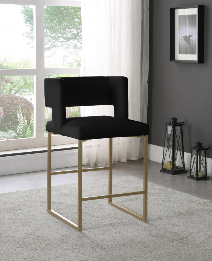 Caleb Counter Stool with Gold Finished (Set of 2)