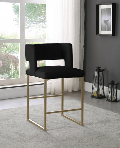 Caleb Counter Stool with Gold Finished (Set of 2)