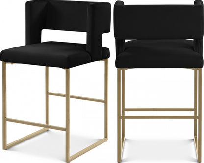 Caleb Counter Stool with Gold Finished (Set of 2)