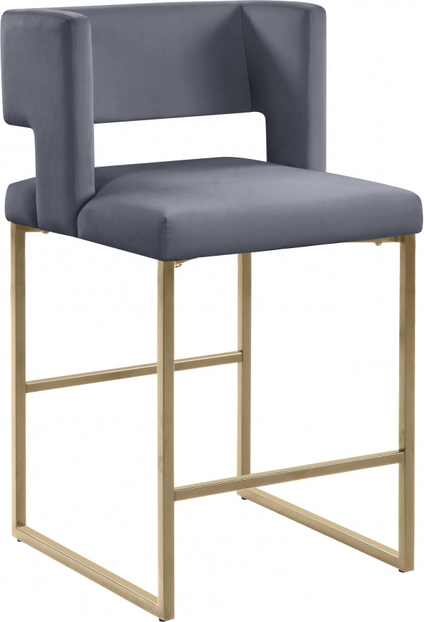Caleb Counter Stool with Gold Finished (Set of 2)