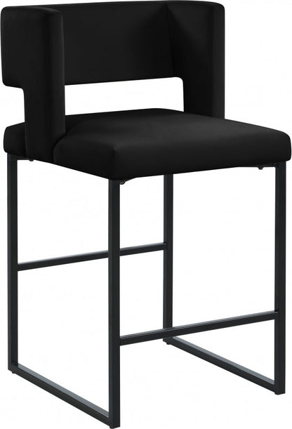 Caleb Counter Stool with Matte Black Finished (Set of 2)