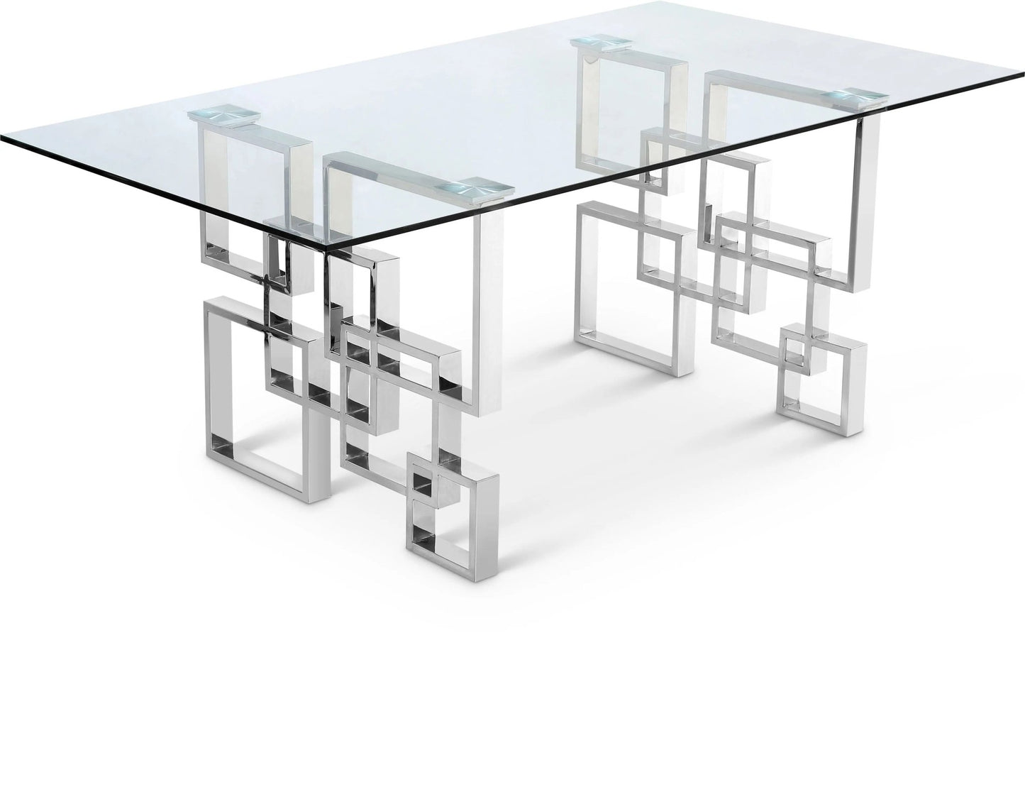 Alexis - Dining Table - Pearl Silver - Glass - Ferro Furniture
