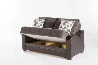Bennett Love Seat (Armoni Brown)/W Brown Vynil 2 Pieces - Ferro Furniture