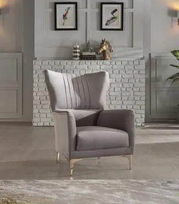 Carlino Accent Chair (Napoly Grey) 2 Pieces - Ferro Furniture