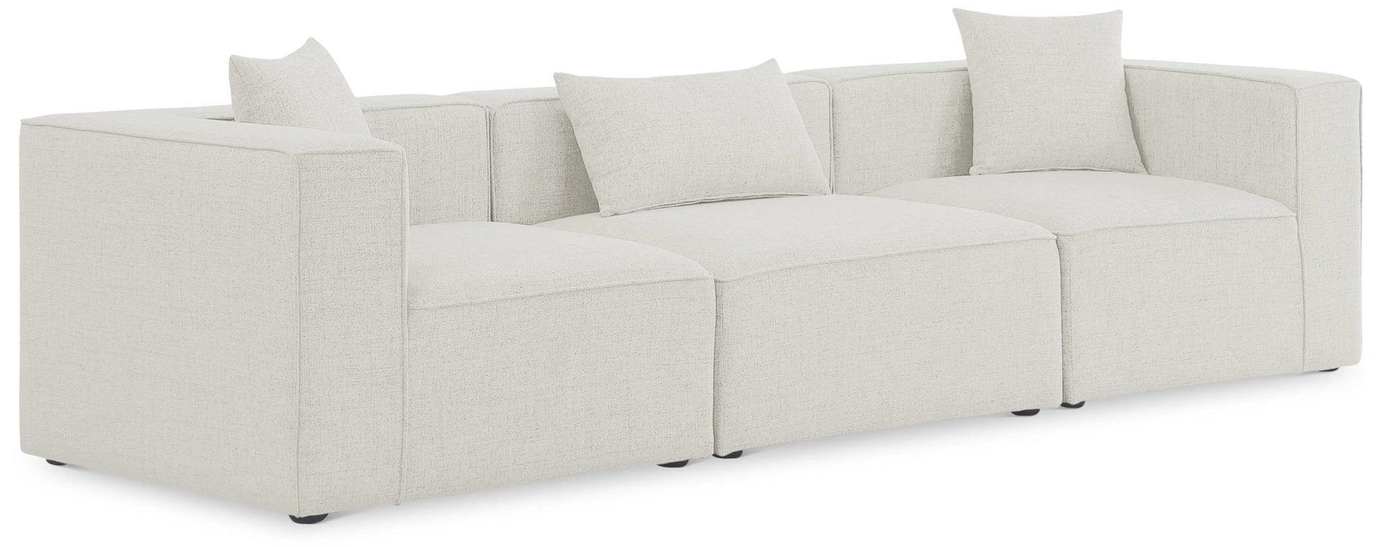 Cube - Linen Modular 3 Seat Sofa - Ferro Furniture