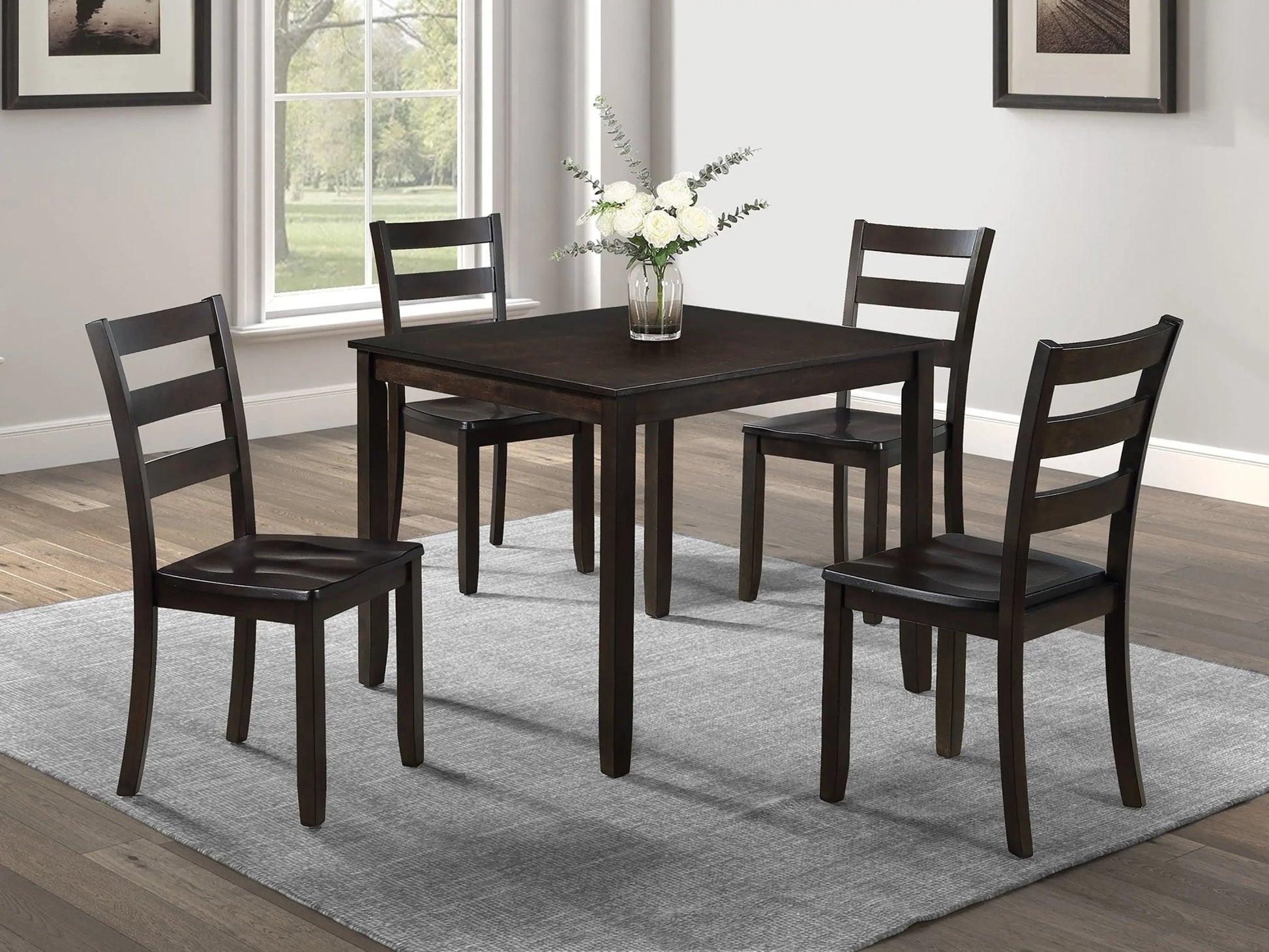 Durham - 5 Piece Dining Set - Dark Brown - Ferro Furniture