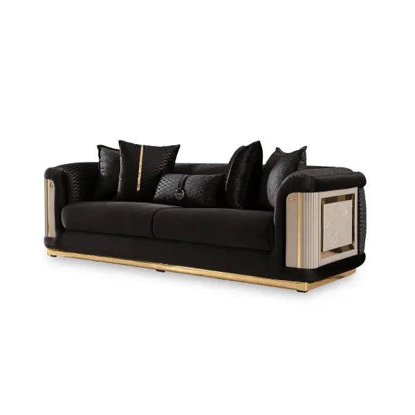 Elegance Stationary Livingroom Sofa Black - Ferro Furniture