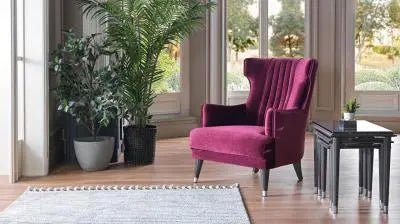 Gravita Accent Chair (Deren Burgundy) - Ferro Furniture