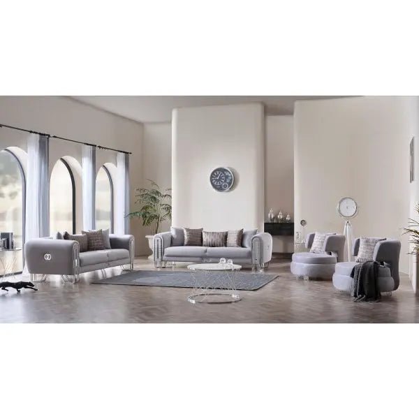 Kapadokya Stationary Livingroom Set (2 Sofa & 2 Chair) Grey - Ferro Furniture