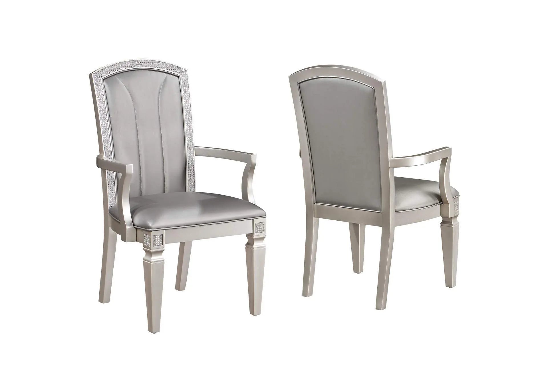 Klina - Arm Chair (Set of 2) - Silver - Ferro Furniture