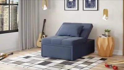 Mello Pull Out Chair In a Box (Corvet Navy) - Ferro Furniture