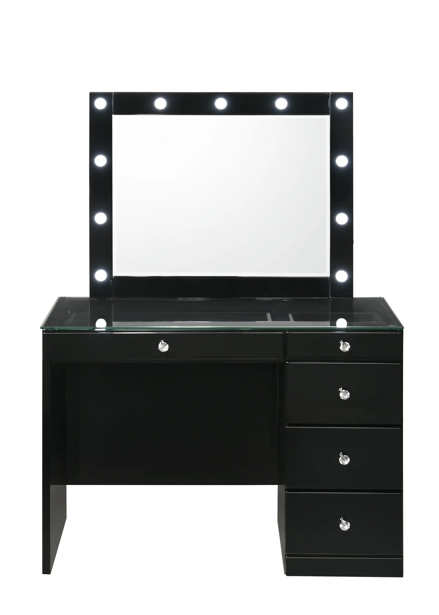 Morgan - Vanity Desk With Glass Top And Led Mirror - Ferro Furniture