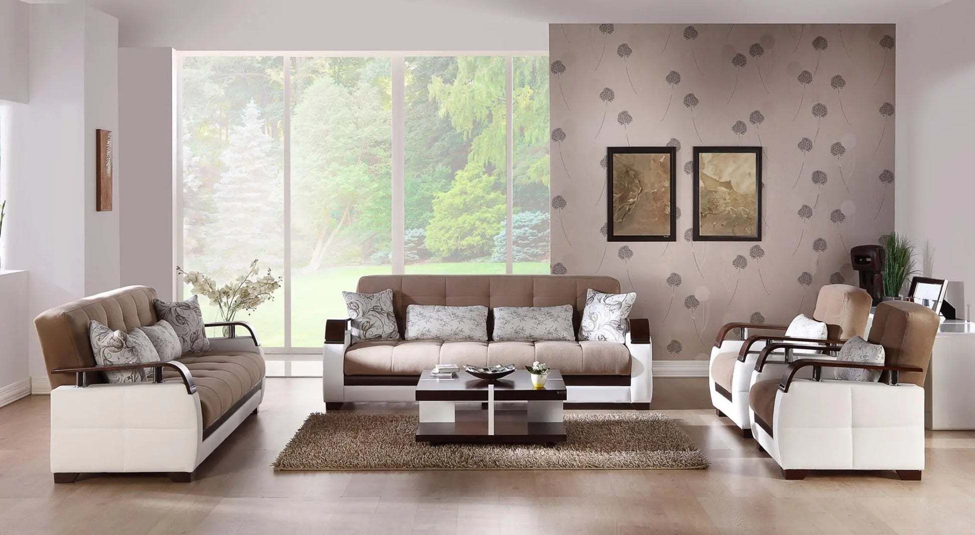 Natural Love Seat (Naomi L.Brown) 2 Pieces - Ferro Furniture