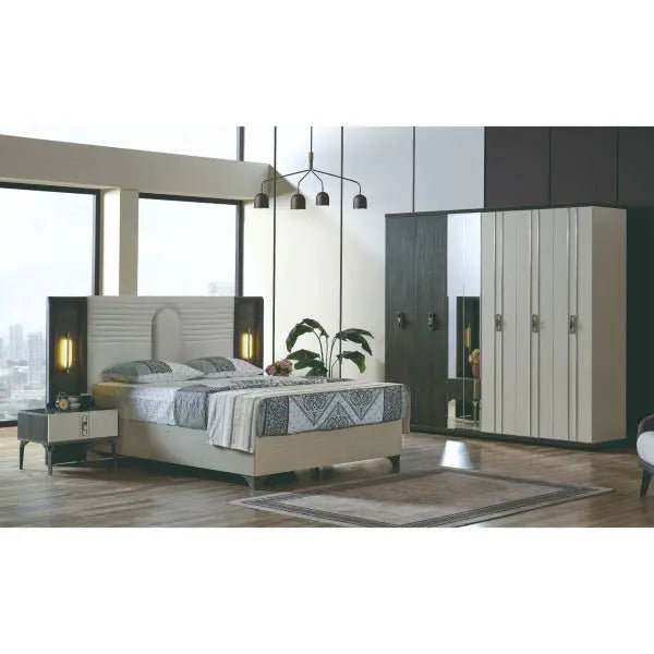 Nero Bedroom (Queen Storage Bed With Headboard & Dresser With Mirror & 2 Nightstand ) - Ferro Furniture