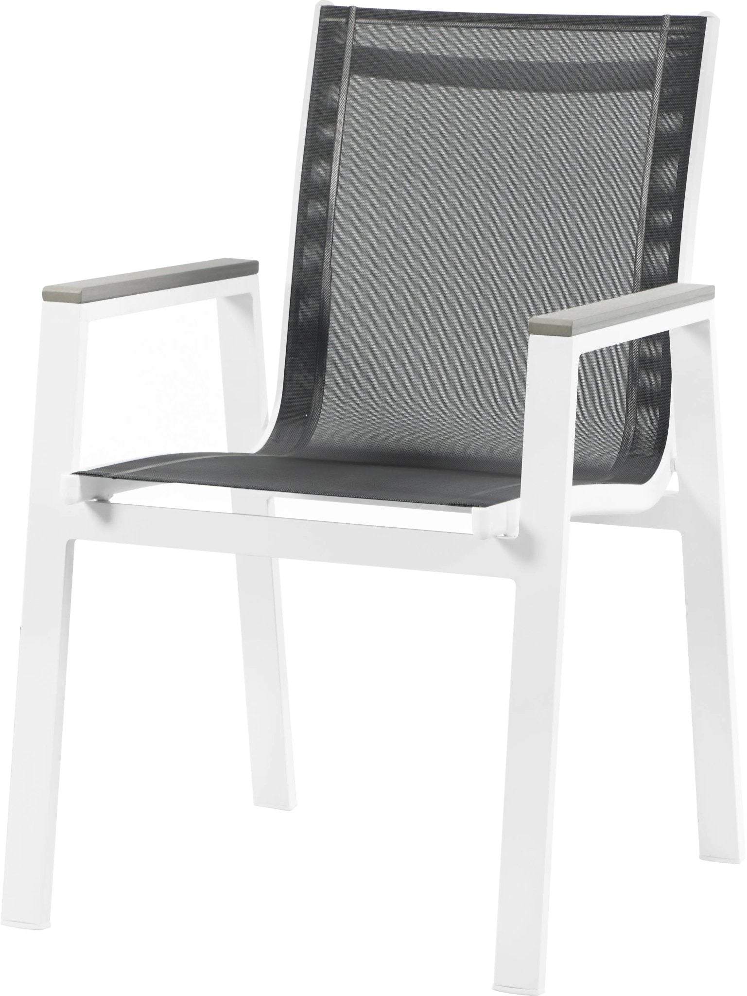 Nizuc - Outdoor Patio Dining Arm Chair With White Frame And Gray Arms (Set of 2) - Ferro Furniture