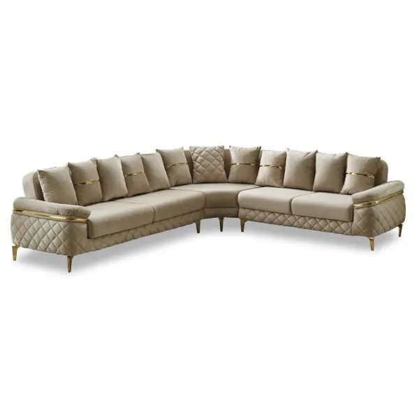 Orlando Convertible Sectional Beige - Ferro Furniture
