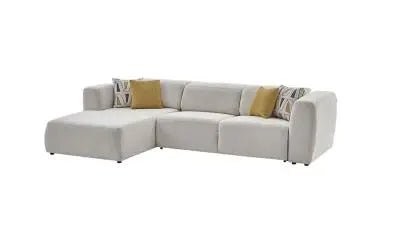 Picasso Left Facing Sectional (Oscar White) 5 Pieces - Ferro Furniture