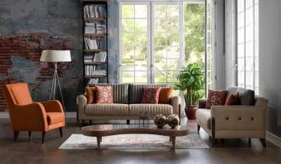 Piero Love Seat (Hande Beige) 3 Pieces - Ferro Furniture
