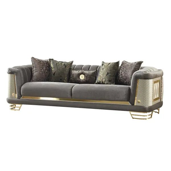Romans Stationary Livingroom Sofa Grey - Ferro Furniture