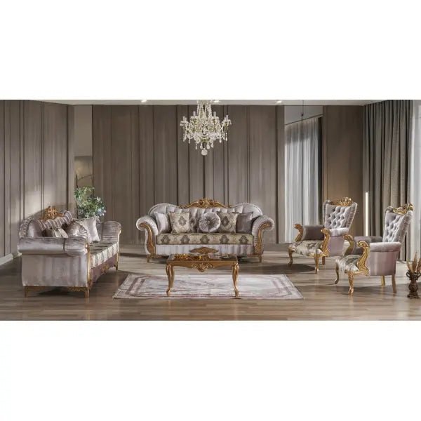 Sultan Traditional Livingroom (2 Sofa & 2 Chair) Cream - Ferro Furniture