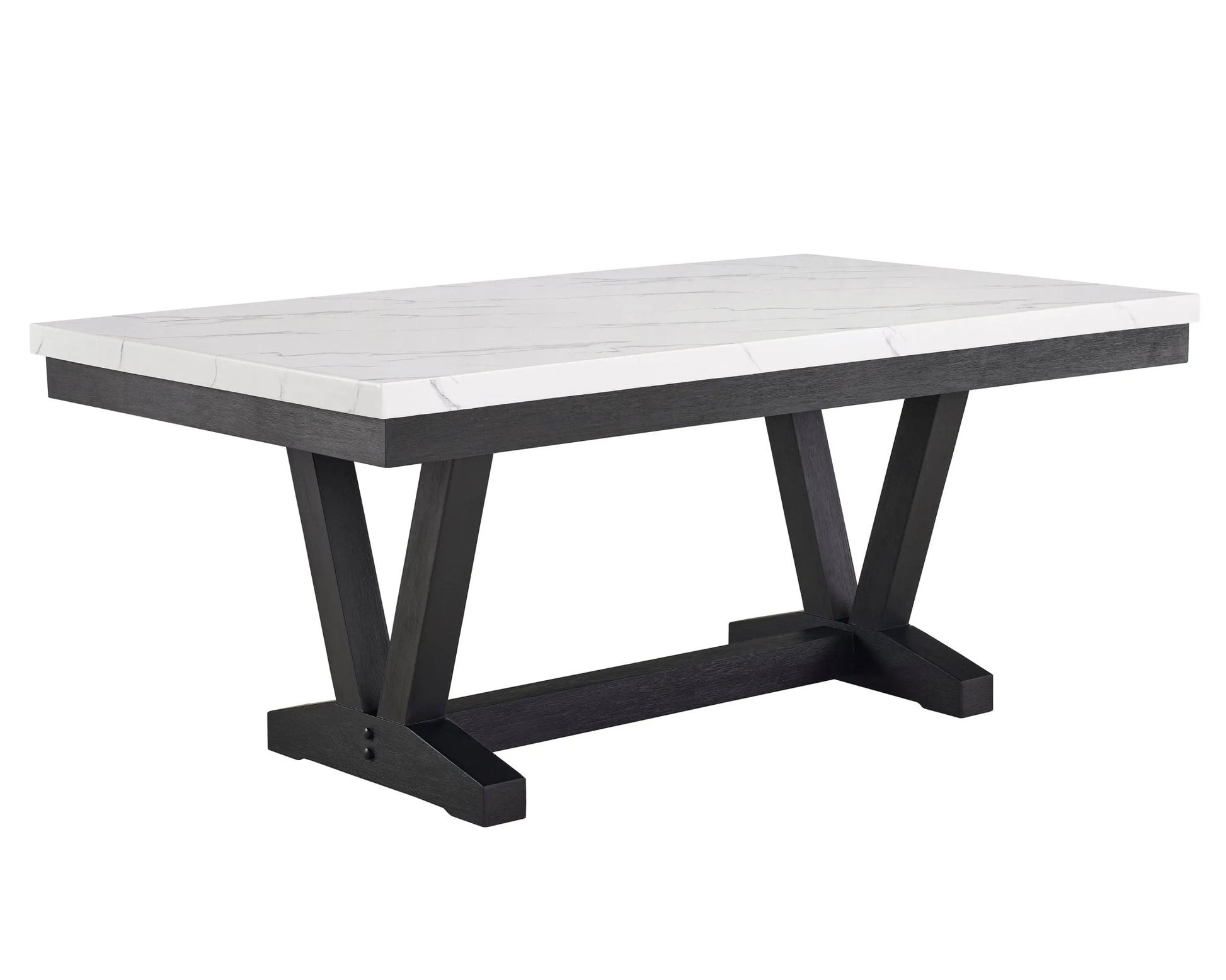 Vance - Faux Marble Dining Table - Charcoal & White - Ferro Furniture