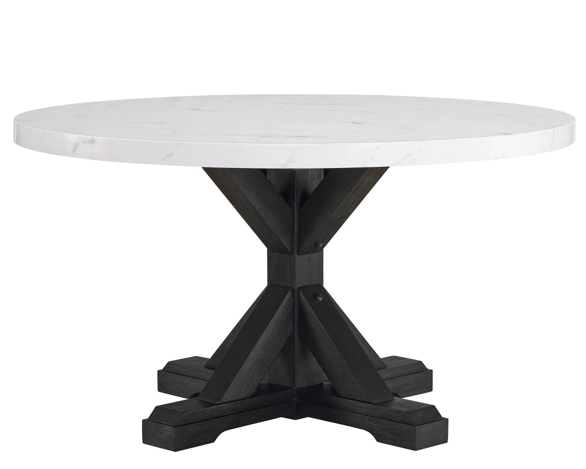 Vance - Faux Marble Dining Table - White & Charcoal - Ferro Furniture