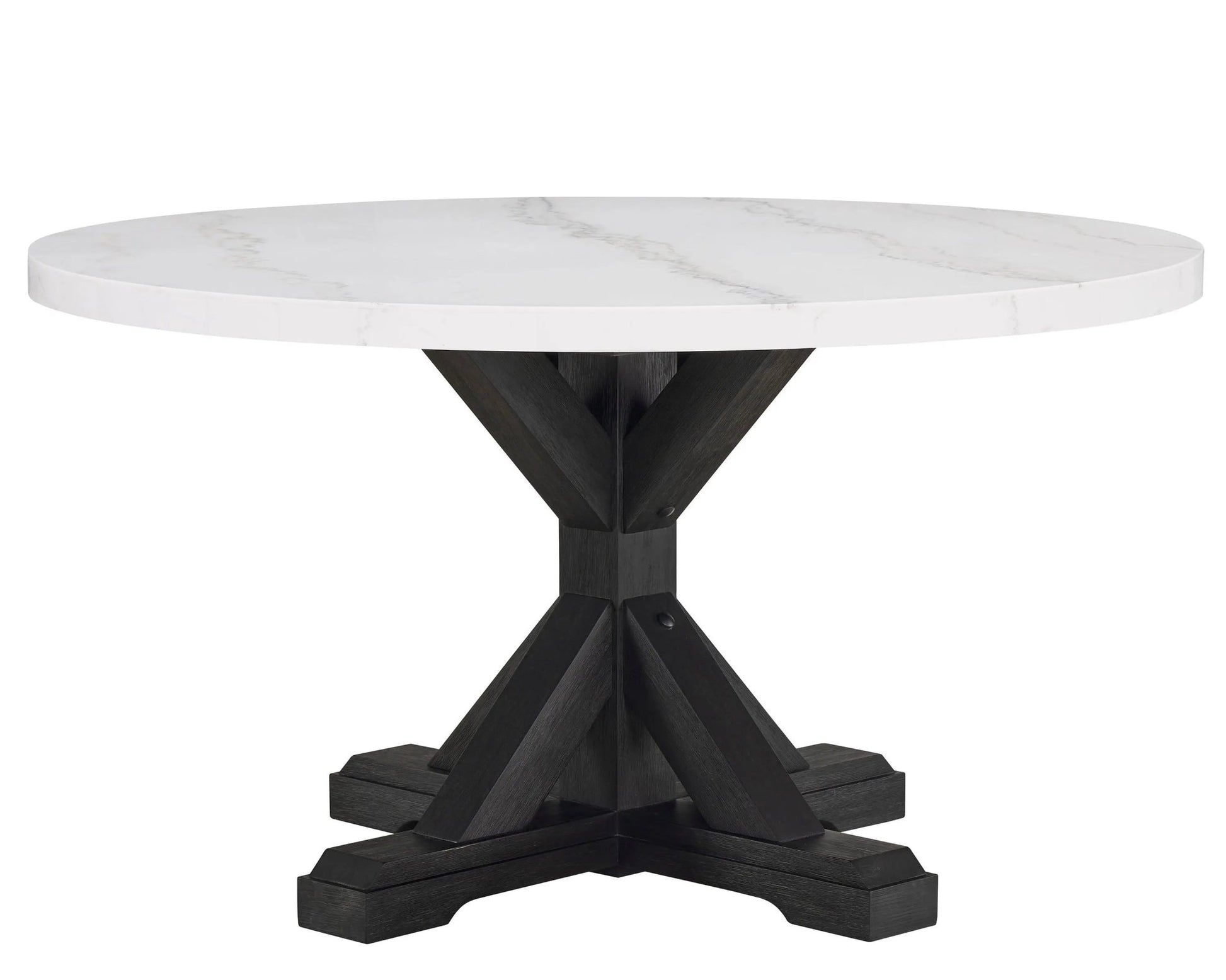 Varley - Genuine Marble Table - White & Charcoal - Ferro Furniture